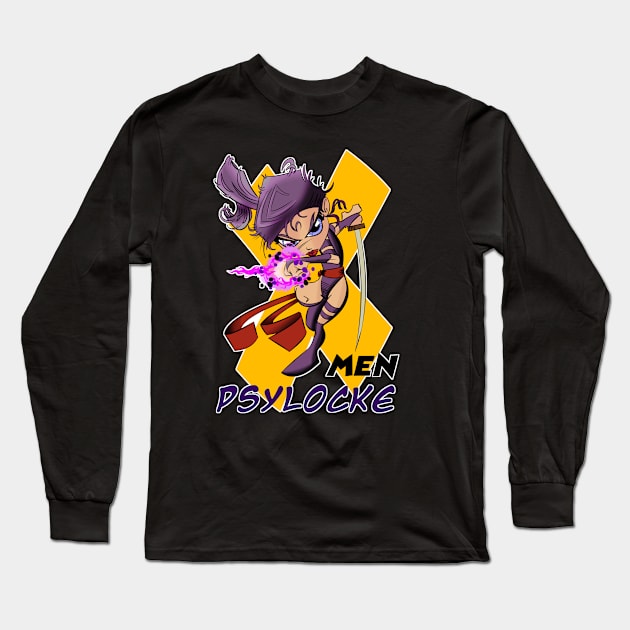 Psylocke Fan Art Long Sleeve T-Shirt by davidfeci